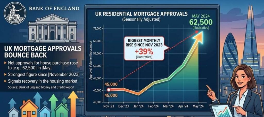 UK mortgage approvals post biggest rise since November